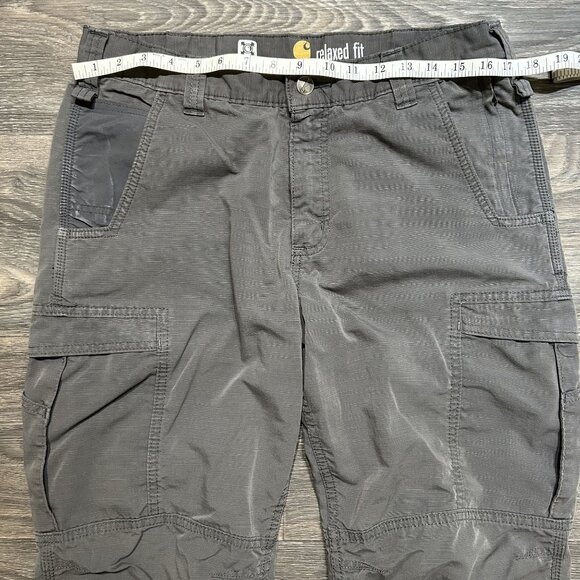Carhartt 34x30 Relaxed Fit Force Extremes Cargo Pants Gray Ripstop Workwear - Picture 5 of 12